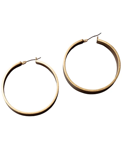 Donna Karan Gold-Tone Drama Flat Hoop Earrings
