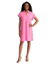 Jones New York Women's Short-Sleeve Collared V-Neck Dress