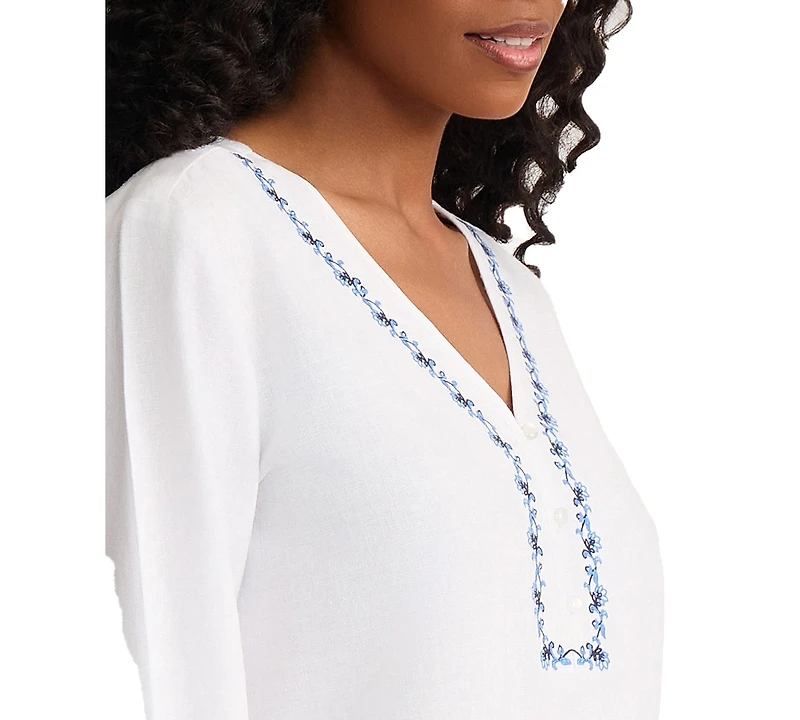 Jones New York Women's V-Neck Popover Top