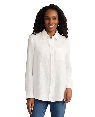 Jones New York Women's Long-Sleeve Button Down Shirt