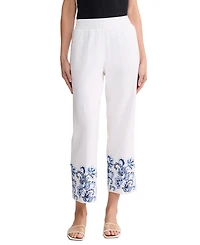 Jones New York Women's Embroidered Crop Pants