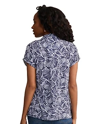 Jones New York Women's Extended Shoulder Button-Front Top