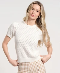 Isaac Mizrahi Women's Balloon Short-Sleeve Knitted Sweater