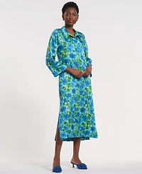 Isaac Mizrahi Women's Long-Sleeve Collared Maxi Dress