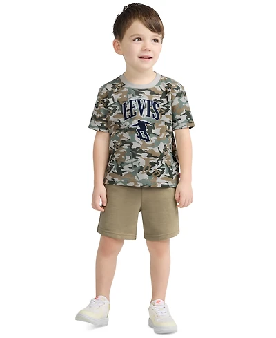Levi's Boys' 2T-7 Camo Tee & Short Set