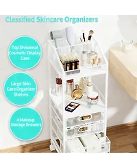 Yigii Multi-Compartment Makeup Organizer with Wheels for Skincare and Cosmetics