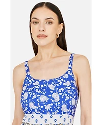 Yumi Women's Patchwork Print Tiered Maxi Dress