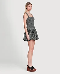 Avec Les Filles Women's Drop Waist Bubble Hem Mini Dress
