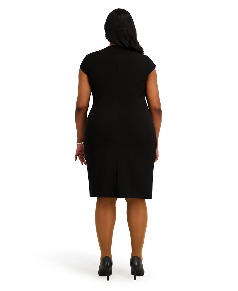 Kasper Women's Cap-Sleeve Crewneck Dress