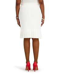 Kasper Women's Pull-On Pleated Hem Skirt