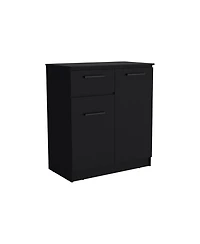 flynama Premium Idaho Dresser with 2 Door Cabinets and 1 Drawer Black Finish Compact Storage Solution for Bedroom Living Room