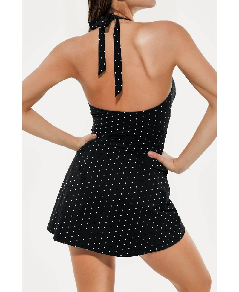 Popilush Women's Twist Front Halter Sporty One-piece Swimsuit WSWb61017