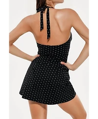 Popilush Women's Twist Front Halter Sporty One-piece Swimsuit WSWb61017