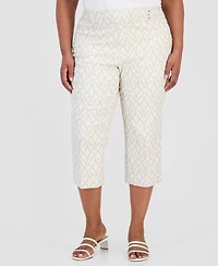 Jm Collection Plus Jacquard Rivet Capri Pants, Macy's Exclusive