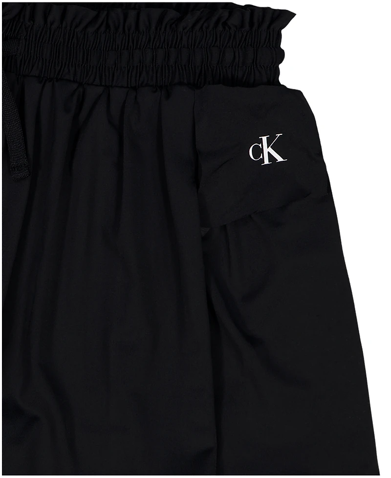 Calvin Klein Girls' 7-16 Smocked Waist Pull-On Tech Shorts