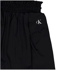 Calvin Klein Girls' 7-16 Smocked Waist Pull-On Tech Shorts