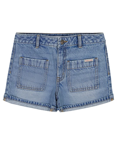 Calvin Klein Girls' 7-16 Cuffed Denim Shorts