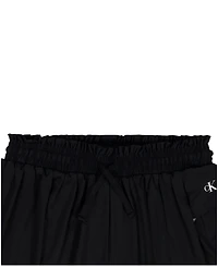 Calvin Klein Girls' 7-16 Smocked Waist Pull-On Tech Shorts
