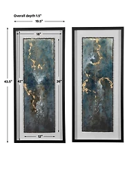 Uttermost Glimmering Agate Framed Prints, Set of 2