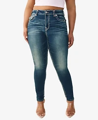 True Religion Plus Jennie Mid-Rise Skinny Super T-Flap Jeans