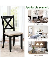 Streamdale Furniture Wooden Dining Chairs Set of 4 with Padded Seat