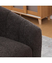 Streamdale Furniture 31.89" Wide Modern Chenille Swivel Chair, Upholstered Barrel Armchair for Living Room, Office