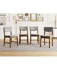 Streamdale Furniture 4-Piece Rustic Farmhouse Dining Chair - Solid Wood Fabric Cushion