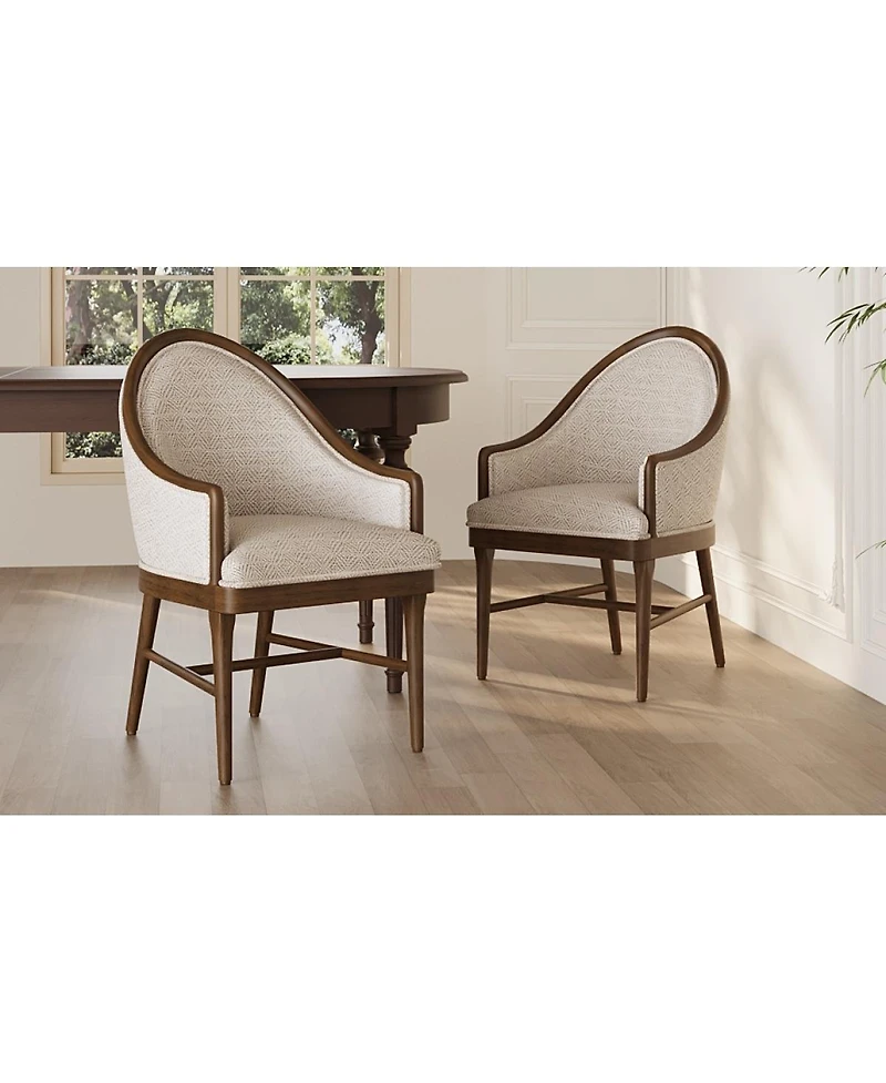 Streamdale Furniture Twill Upholstered Rubber Wood Dining Chair (Set of 2