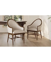 Streamdale Furniture Twill Upholstered Rubber Wood Dining Chair (Set of 2