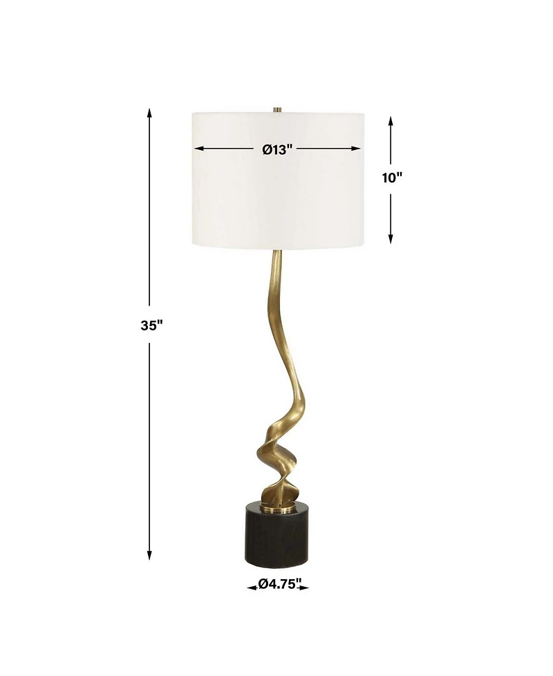 Uttermost Spiraling 35" Metal Cordless Buffet Table Lamp