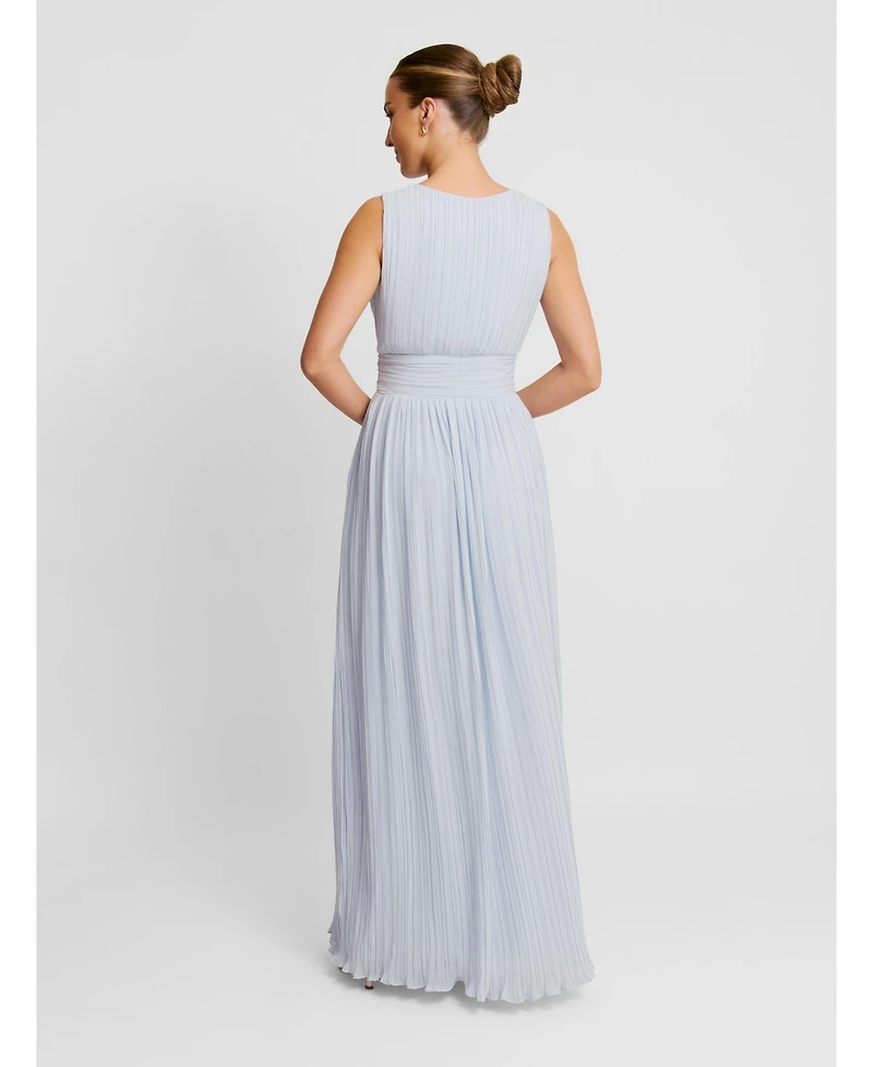 Six Stories Women's Pleated Plunge Maxi Dress