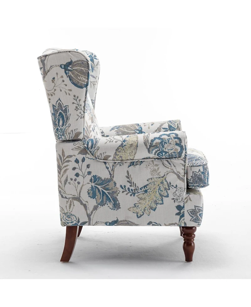 Streamdale Furniture Modern Accent Chair with Retro Wood Legs, Comfy Upholstered Armchair