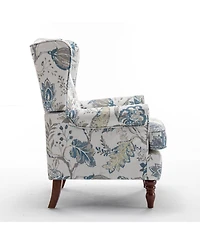 Streamdale Furniture Modern Accent Chair with Retro Wood Legs, Comfy Upholstered Armchair