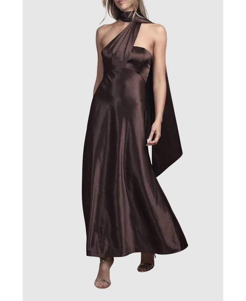 Coast Women's Satin Scarf Detail Maxi Bridesmaid Dress