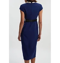 Karen Millen Women's Contrast Collar Tailored Midi Dress