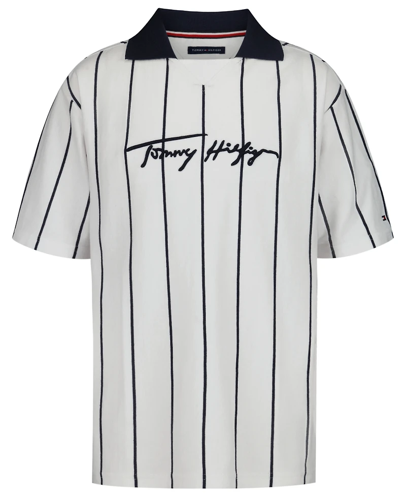 Tommy Hilfiger Boys' 2T-7 Stadium Ribbed Johnny Collar Shirt