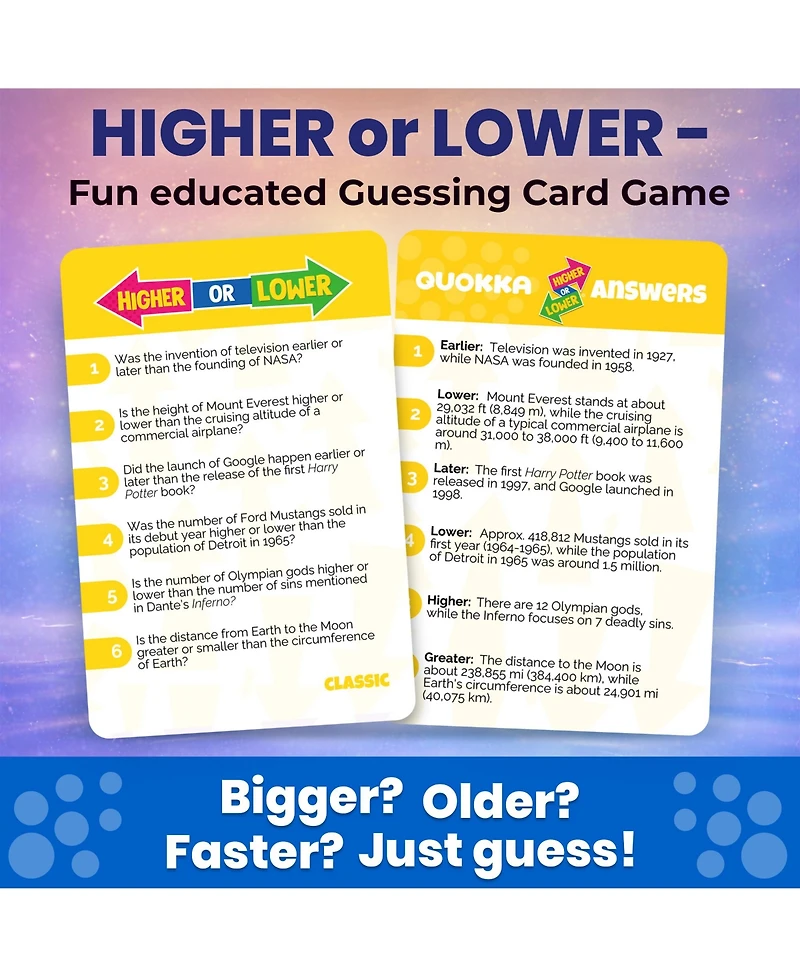 Quokka Board Game for Kids - Family Card and Adults Higher or Lower | Guess Fun Questions Easy to Learn 2 + Players