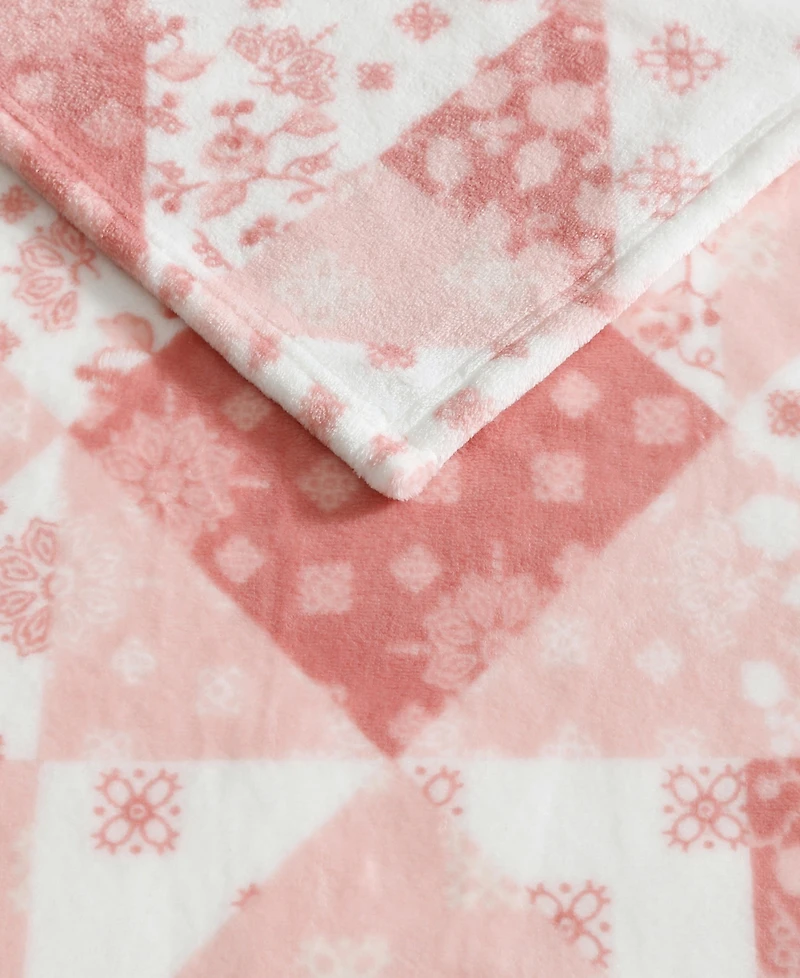 Wrangler Rodeo Patchwork Printed Plush Throw, 70" X 50"