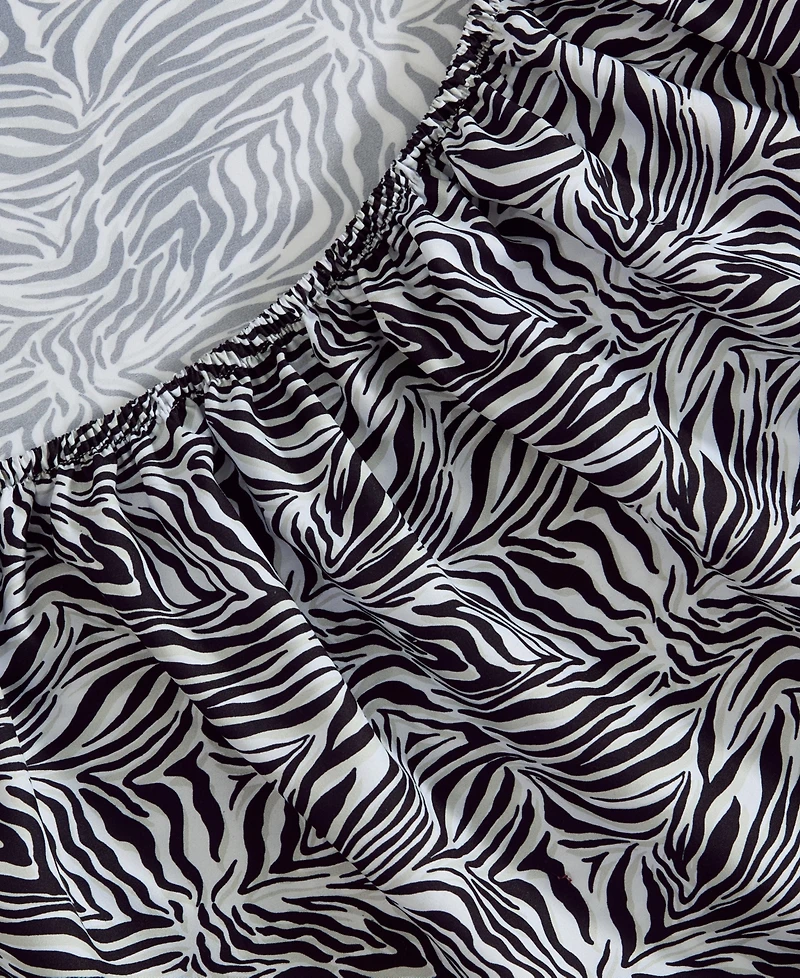 Betsey Johnson Wild Zebra Microfiber 3-Pc. Sheet Set