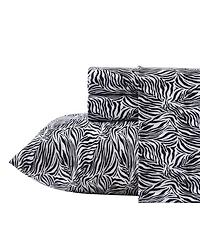 Betsey Johnson Wild Zebra Microfiber 4-Pc. Sheet Set