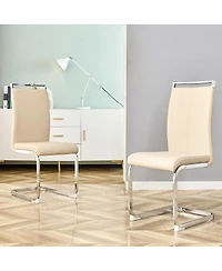 Streamdale Furniture Modern Dining Chairs, Pu Faux Leather Upholstered Side Chair (Set of 2)