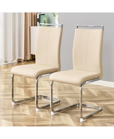 Streamdale Furniture Modern Dining Chairs, Pu Faux Leather Upholstered Side Chair (Set of 2)
