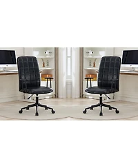 Streamdale Antique Black Pu leather office chair, 2-set, high back, adjustable, swivel.