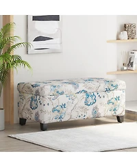 Streamdale Furniture Luxury Storage Ottoman with Floral Fabric & Hidden Compartment