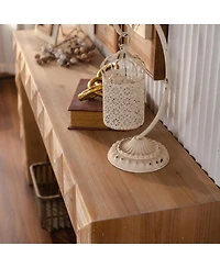 Streamdale Furniture Rustic Geometric Carved Console Table