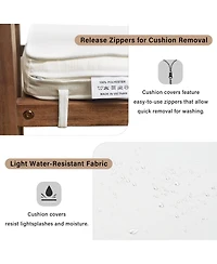 Streamdale Furniture Acacia Wood Outdoor Dining Set with Cushions - 7 Pieces