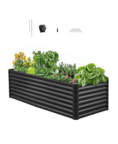 Slickblue 6x3x2 ft Galvanized Metal Raised Garden Bed