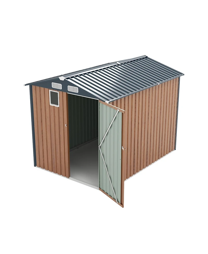 Streamdale Furniture 6×8FT Steel Clear Window Lockable Outdoor Storage Shed