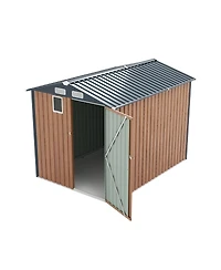 Streamdale Furniture 6×8FT Steel Clear Window Lockable Outdoor Storage Shed