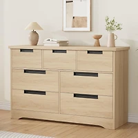 gaomon 7-Drawer Dresser, Modern Double Chest of Drawers with Embedded Handles Design
